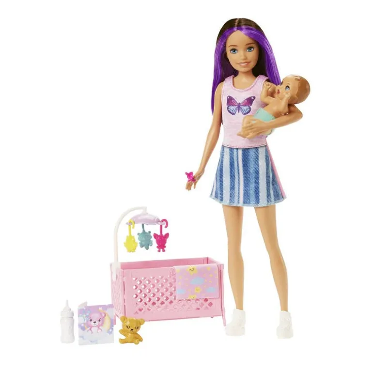 Barbie Skipper Niñera con Bebé Incluye 4 Accesorios