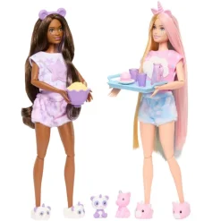 Barbie Cutie Reveal Pijamada 2 Pack Disfraz de Unicornio y Pandacornio
