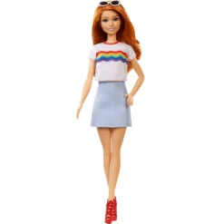 Barbie Diversidad Fashion Doll & Beauty Rainbow T-Shirt y Minifalda