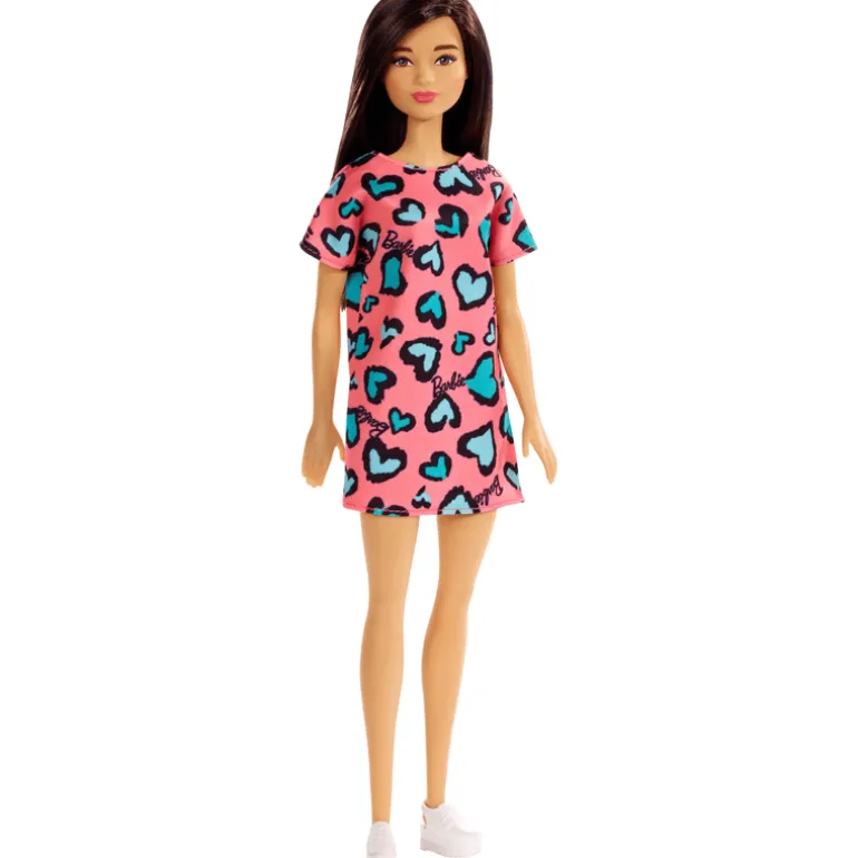 Barbie Fashion Cabello Negro con Vestido con Corazones