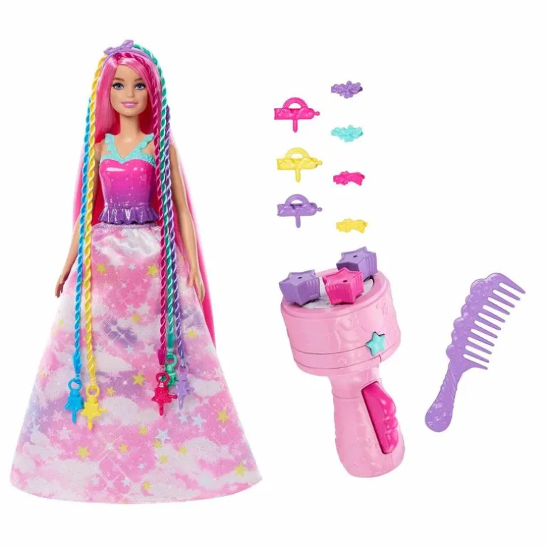 Barbie Fashion Doll Trenzas Mágicas con Accesorio Creador de Trenzas