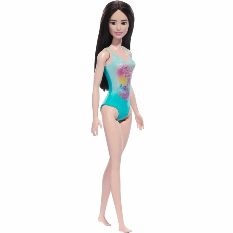 Barbie Fashion Doll & Beauty de Playa con Traje de Baño Azul