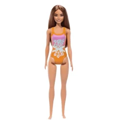 Barbie Fashion Doll & Beauty de Playa con Traje de Baño Naranja