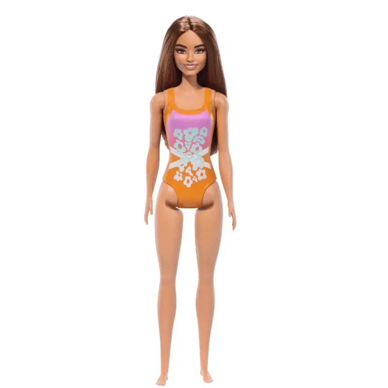 Barbie Fashion Doll & Beauty de Playa con Traje de Baño Naranja