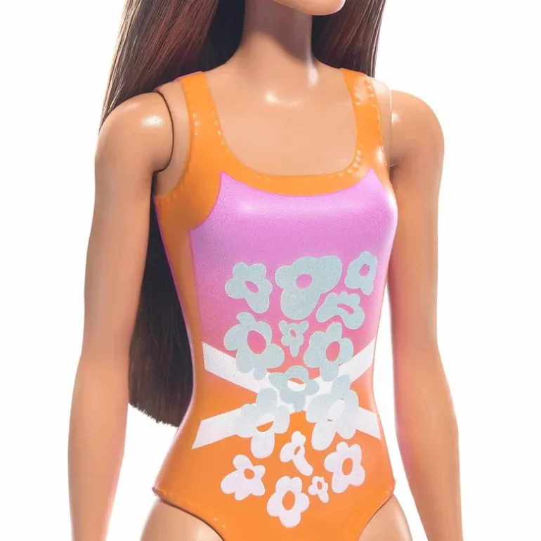 Barbie Fashion Doll & Beauty de Playa con Traje de Baño Naranja