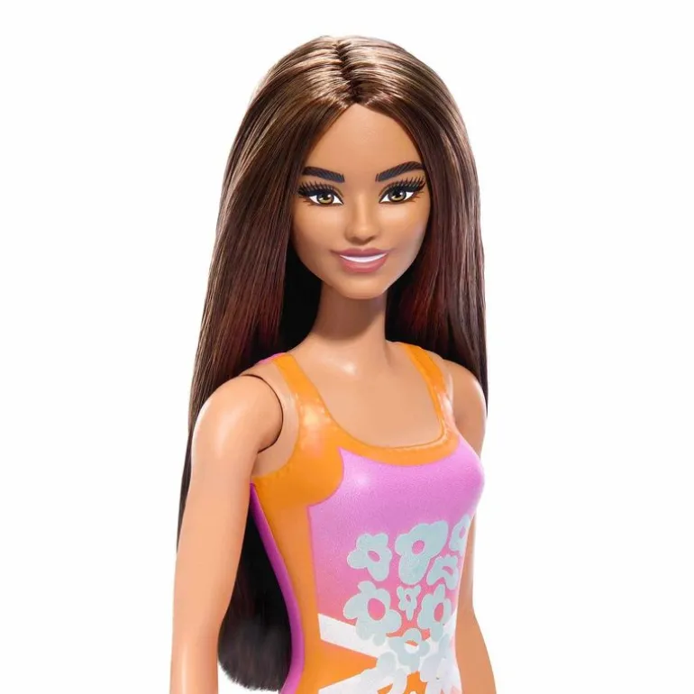 Barbie Fashion Doll & Beauty de Playa con Traje de Baño Naranja