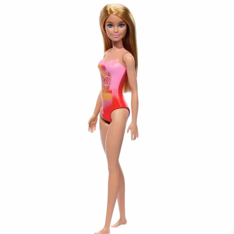 Barbie Fashion Doll & Beauty de Playa con Traje de Baño Rosa