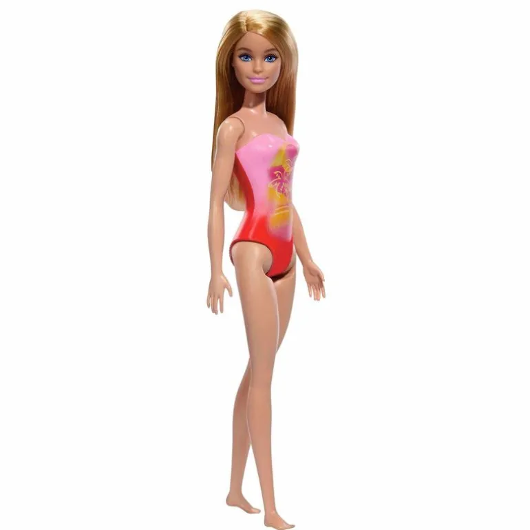 Barbie Fashion Doll & Beauty de Playa con Traje de Baño Rosa