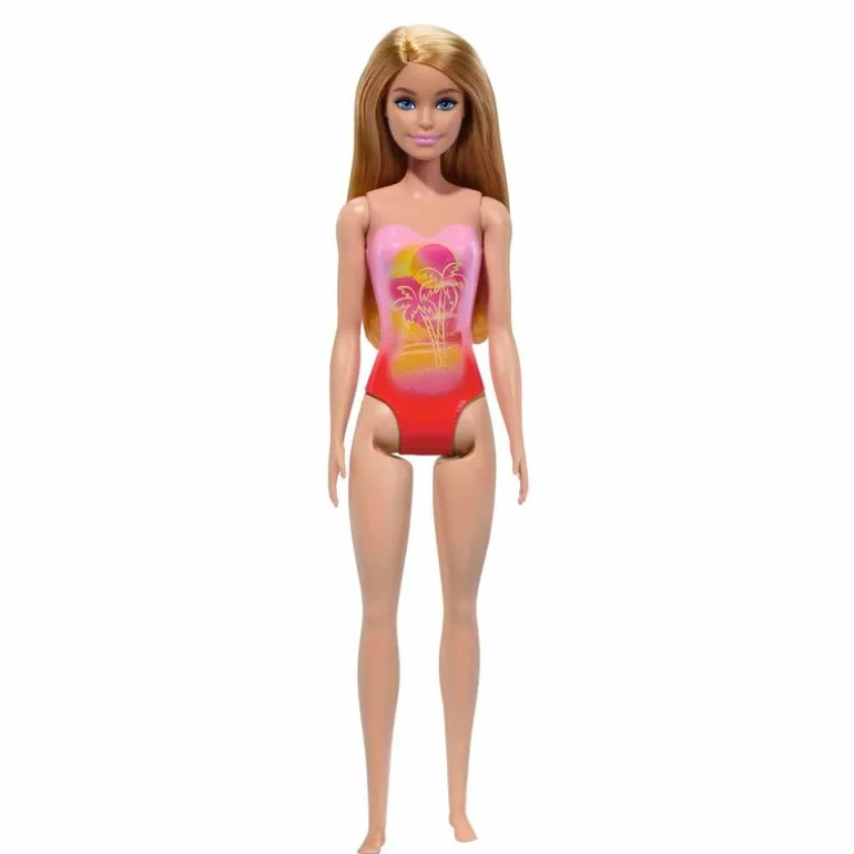 Barbie Fashion Doll & Beauty de Playa con Traje de Baño Rosa