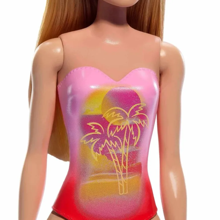 Barbie Fashion Doll & Beauty de Playa con Traje de Baño Rosa