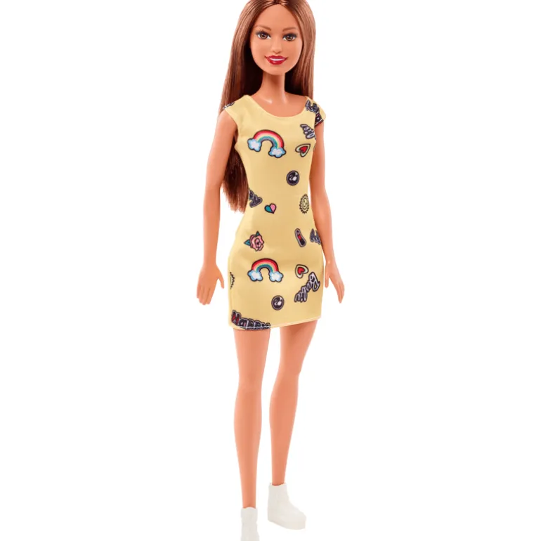 Barbie Muñeca Cabello Castaño con Vestido Sport