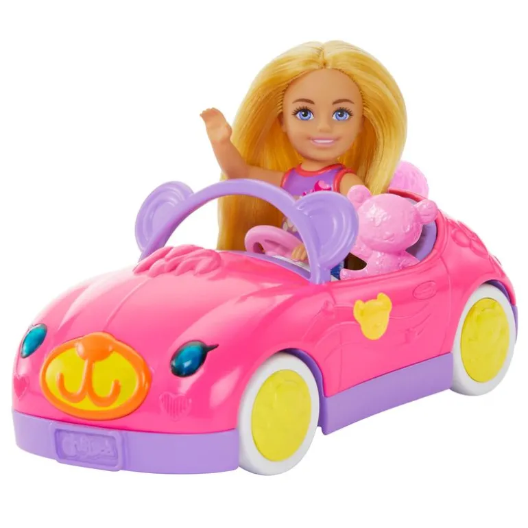 Barbie Muñeca Chelsea con Set de Juegos Auto de Osito
