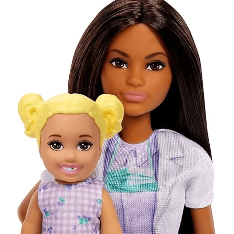 Barbie Profesiones Set Dentista Cabello Castaño con Niña JCR71
