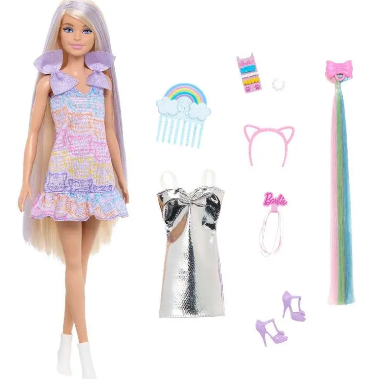 Barbie Set de Juego Peinados Divertidos Cabello Rubio JCT72