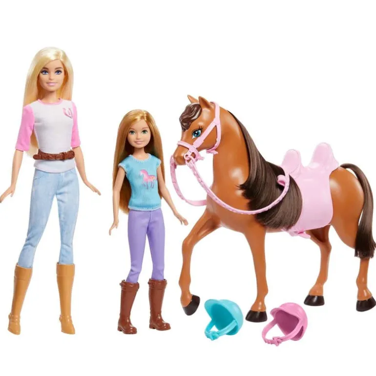 Barbie Set de Juegos con Caballo, Aventuras con Barbie y Chelsea