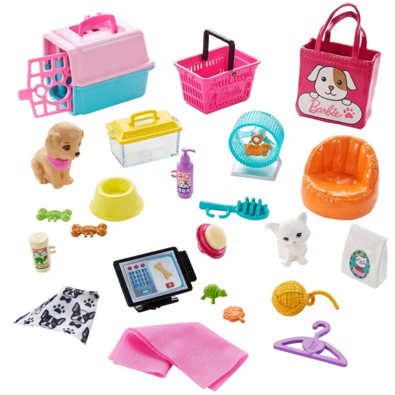 Barbie Set deTienda Cuidado Para Mascotas Incluye Barbie Cuidadora