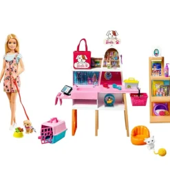 Barbie Set deTienda Cuidado Para Mascotas Incluye Barbie Cuidadora