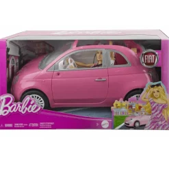 Barbie Vehículo para Muñecas Fiat Rosa con Muñeca HRG59