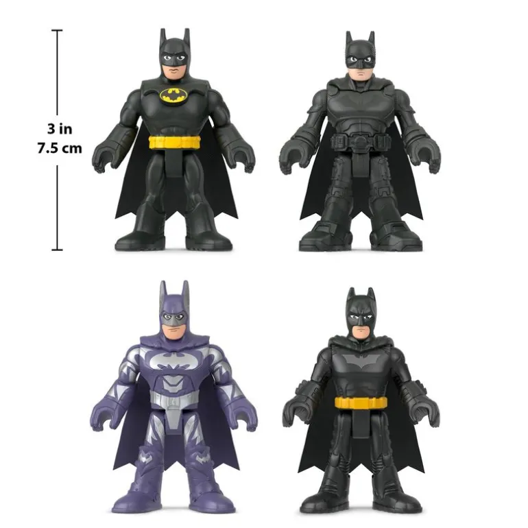 Batman 85 Aniversario Imaginext Pack de 4 Batman: Michael Keaton, George Clooney, Christian Bale y Robert Pattinson