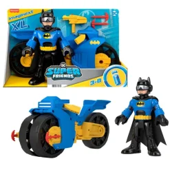 Batman Imaginext Batimoto Lanza Proyectiles y Figura de Batman
