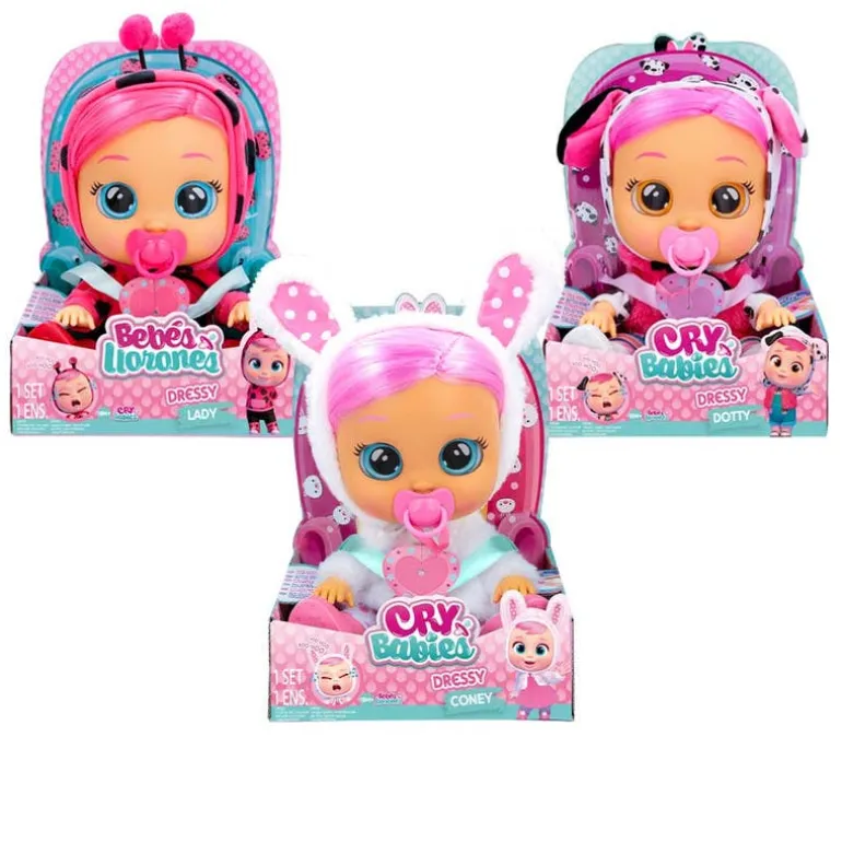 Bebés Llorones Muñeca Dressy Lady con Traje de Conejo