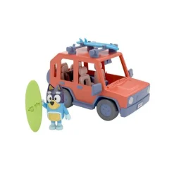 Bluey Coche de papá con Tablas de Surf y Figura de Papá