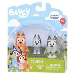 Bluey Mini Muñecos 3 Pack Bluey, Socks y Muffin
