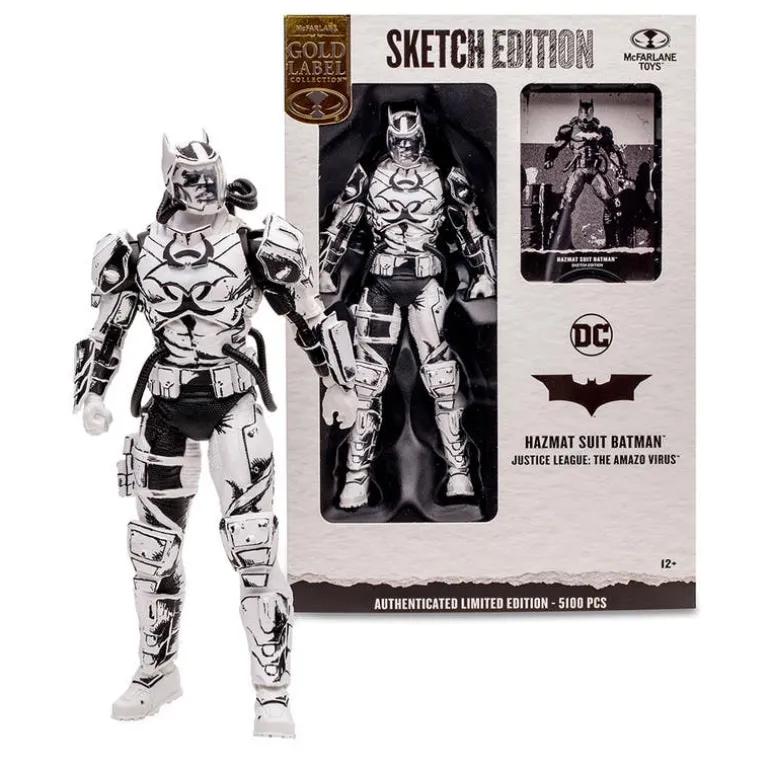 DC McFarlane Figura de Colección Gold Label Hazmat Suit Batman, Sketch Edition
