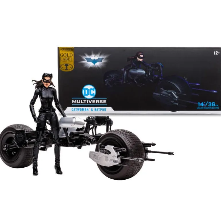 DC McFarlane Figura de Colección Gold Label Catwoman con Batimoto, de la The Dark Knight Rises