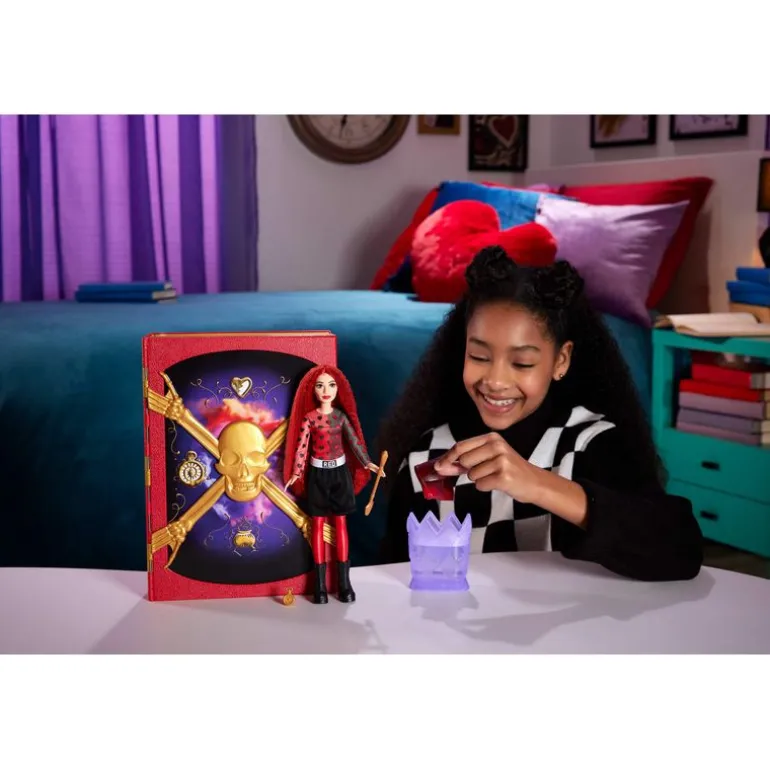 Disney Descendientes Libro Mágico con Hechizos Reales con Muñeca de Red y Caldero Mágico