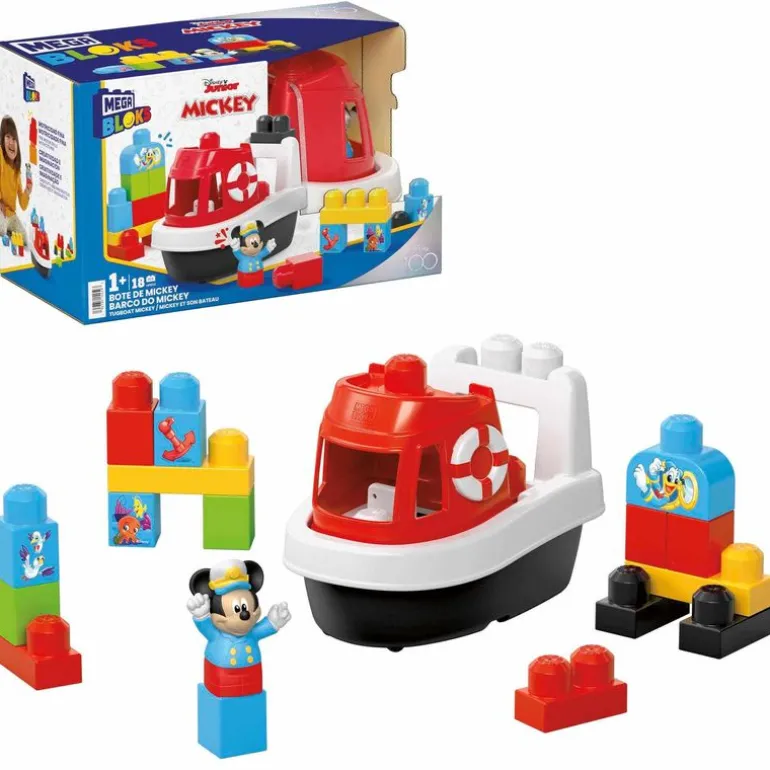 Disney Mickey Mouse Barco Mega Bloks Incluye a Mickey Mouse