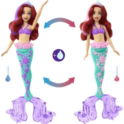 Disney Princesa Muñeca Ariel Cabello Cambios Sorpresa HLW00
