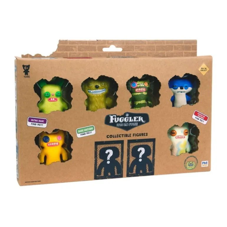 Fuggler collectible figures 8 pack Rabbit Green,McGoo Green,Monster Green,Fox Blue,Monster Yellow,Munch Tie-Dye & 2 Surprise Fuggler