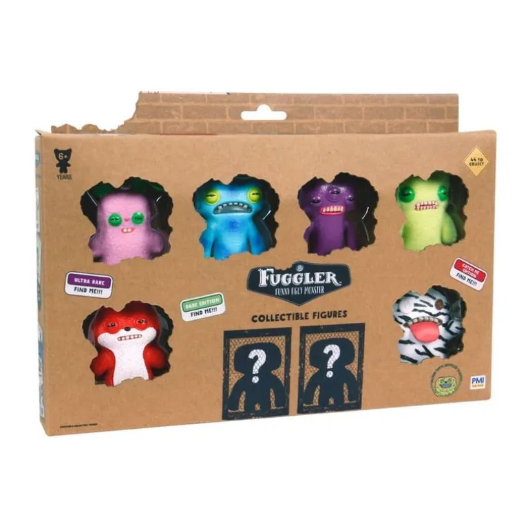 Fuggler collectible figures 8 pack Rabbit Lilac,Weirdo Blue,Alien Purple,Munch Green,Squirrel Red,Boogah Zebra, & 2 Surprise Fuggler FUG06000