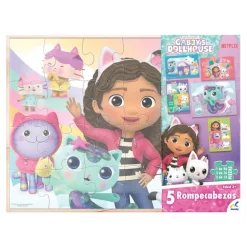 Gabby's Doll House Set de 5 Rompecabezas de 12 Piezas