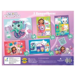 Gabby's Doll House Set de 5 Rompecabezas de 12 Piezas
