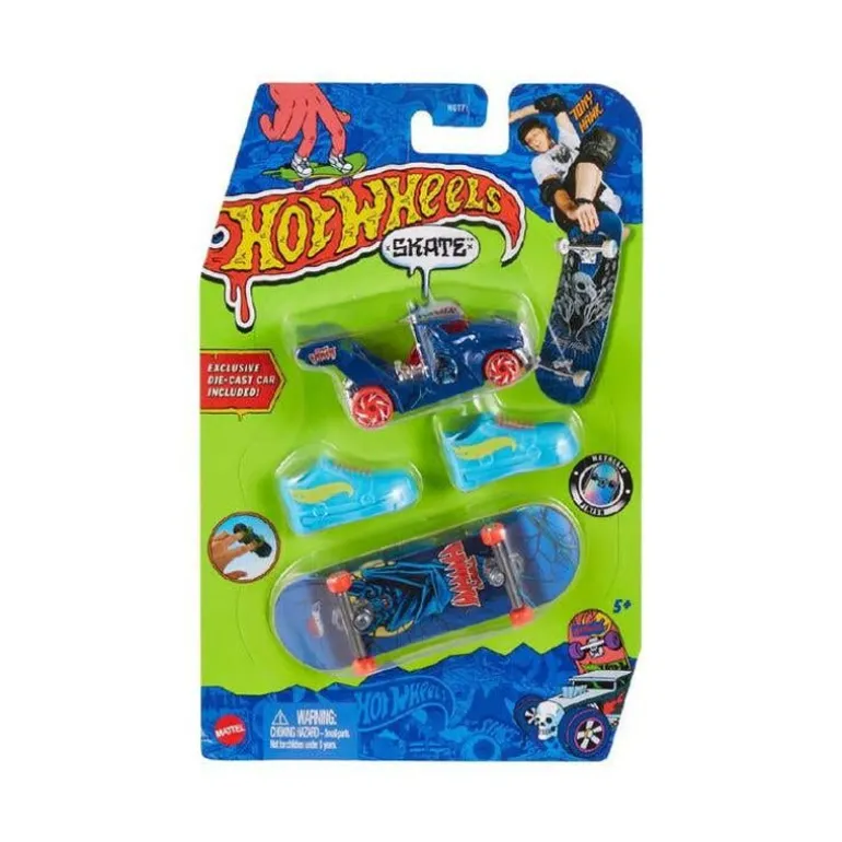 Hot Wheels 2 Pack Skate Patineta y Carro Azul