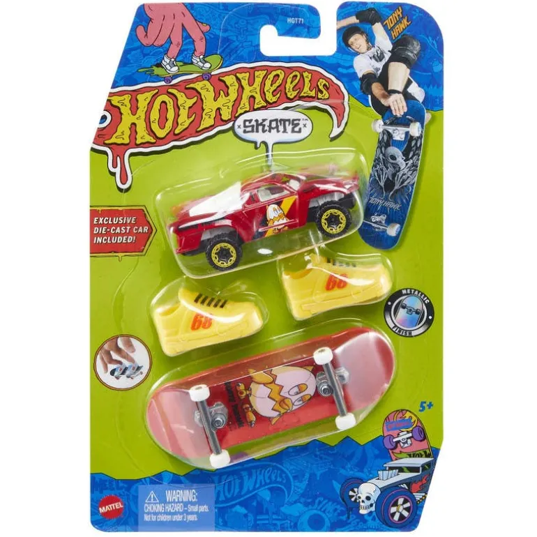 Hot Wheels 2 Pack Skate Patineta y Carro Rojo