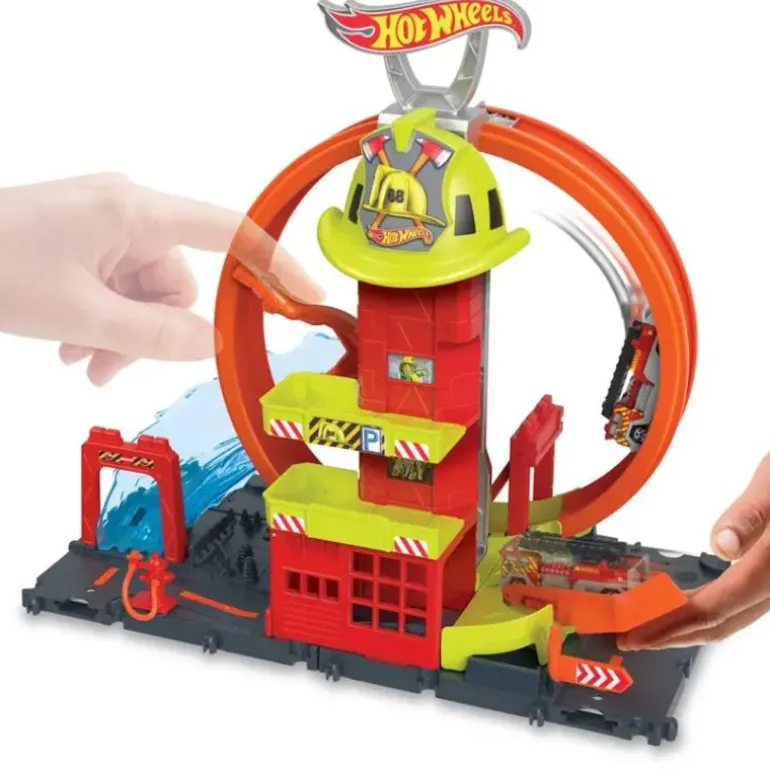 Hot Wheels City Pista Súper Estación de Bombero HKX41