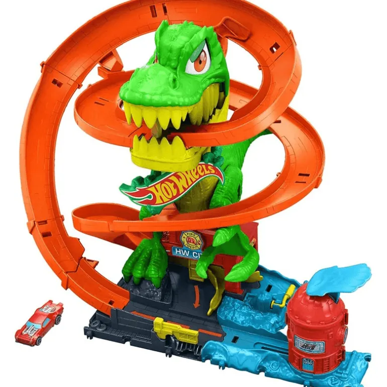 Hot Wheels City Pista T-Rex vs Estación de Bomberos JBM73