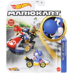 Hot Wheels Mario Kart Yoshi Kart Azul obscuro
