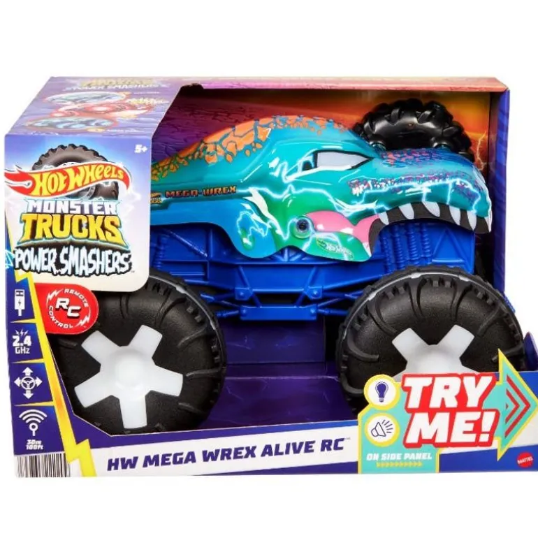 Hot Wheels Monster Truck Wrex a Control Remoto con Luces y Sonido