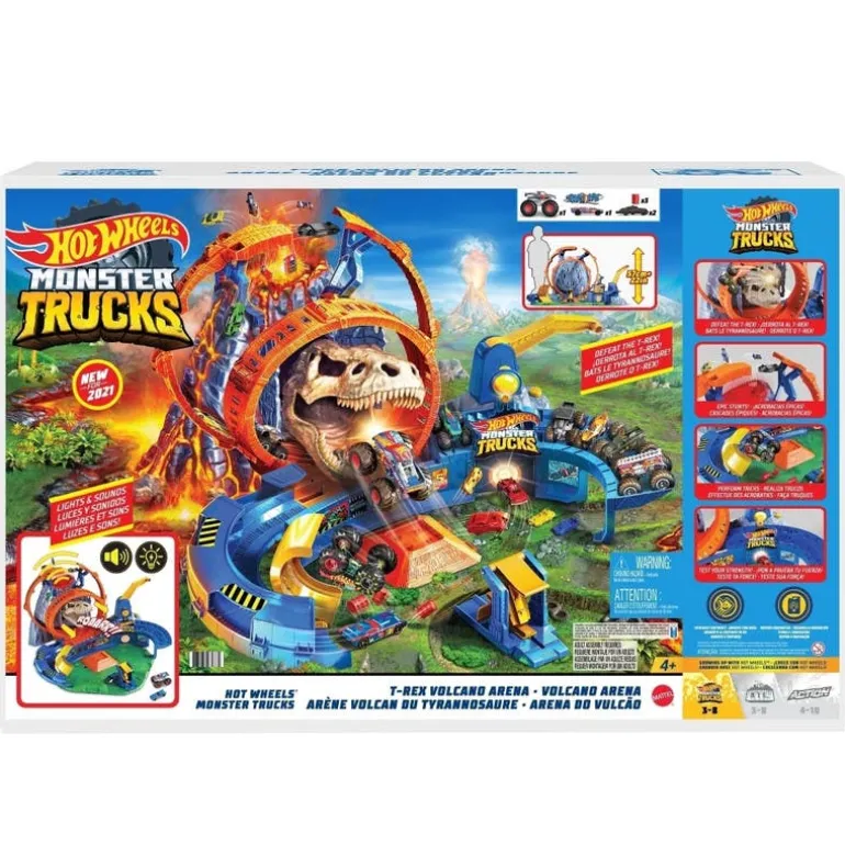 Hot Wheels Monster Trucks Playset Pista Volcano Arena