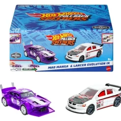 Hot Wheels Pull-Back Speeders Modelos: 1 Mad Manga & Lancer Evolution IX. Cuentan con Sistema de Fricción