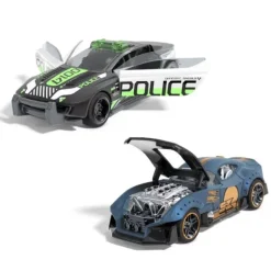 Hot Wheels Pull-Back Speeders 2 Pack Modelos: Muscle and Blown & Alpha Pursuit.Cuentan con Sistema de Fricción