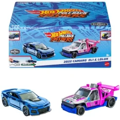 Hot Wheels Pull-Back Speeders 2 Pack Modelos: Camaro 2022, ZL1 Lolux, Cuentan con Sistema de Fricción