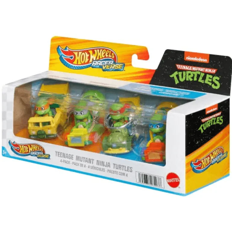 Hot Wheels RacerVerse Tortugas Ninja Paquete 4 Personajes HKD30