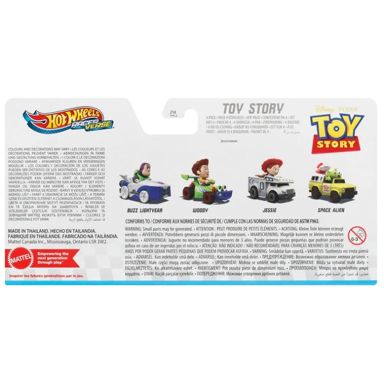 Hot Wheels RacerVerse Toy Story Paquete con 4 Personajes HKD30