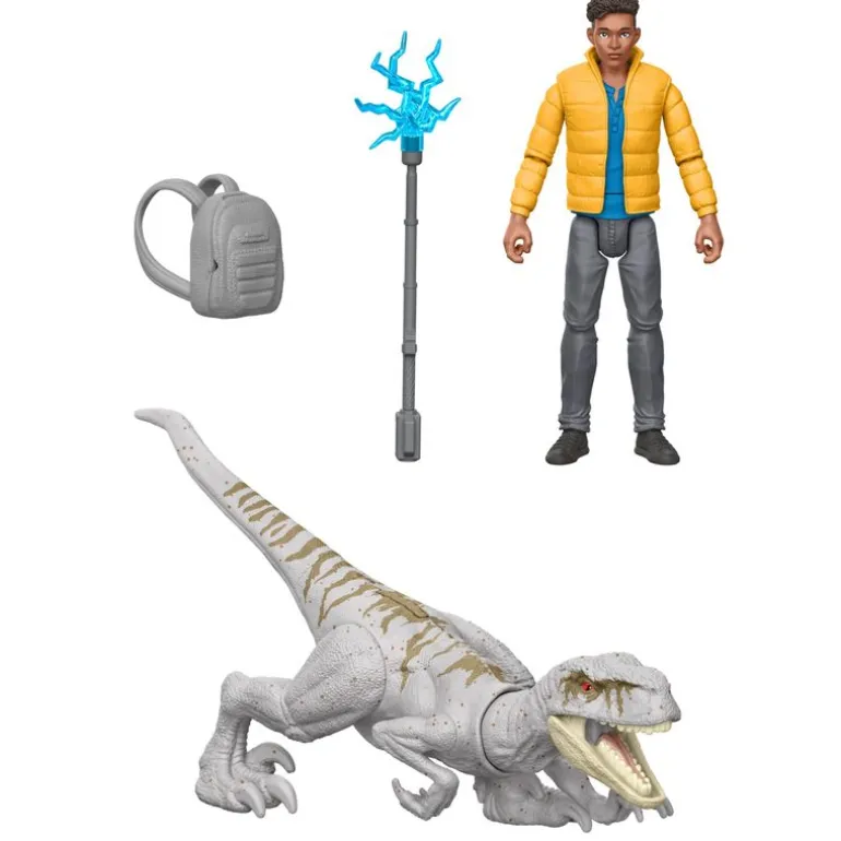 Jurassic World Animado Set de Juegos Incluye Dinosauiro, Personaje Humano y Realidad Aumentada