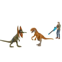 Jurassic World Animado Set de Juego con 2 Dinosaurios y una Figura de Acción de Owen
